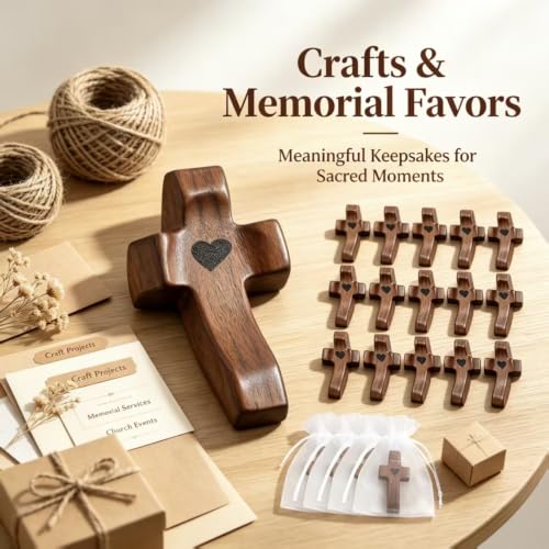 Pocket Wooden Cross for Prayer and Reflection - Handheld Christian Religious Decor (Variation of THIS listing)