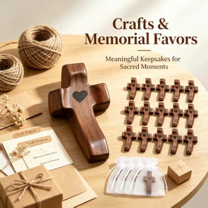 Pocket Wooden Cross for Prayer and Reflection - Handheld Christian Religious Decor (Variation of THIS listing)