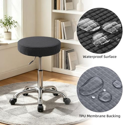 YISUN Waterproof Round Bar Stool Cover 12-15 Inch Black A01 / M - 2 Pack