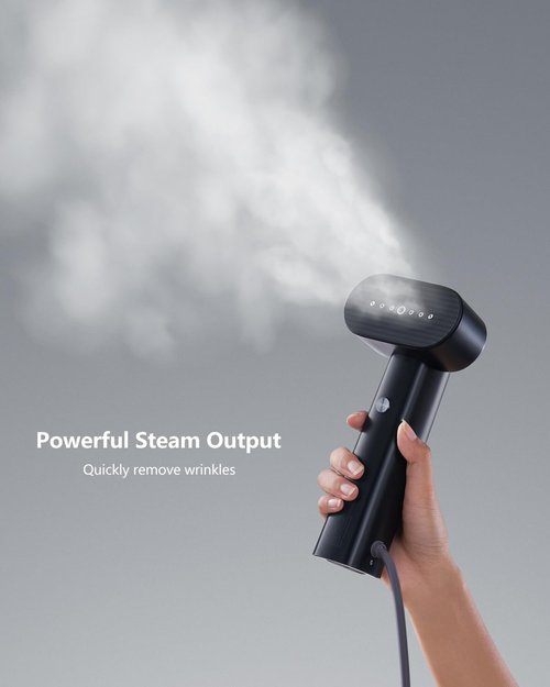G6 Steamer for Clothes - Portable 2-in-1 Travel Iron | 900W Lightweight Design, 10 Min Continuous Steam, Black