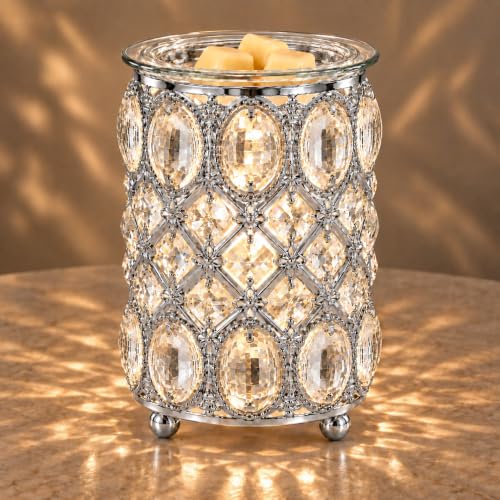 Crystal Wax Warmer with Faceted Design & Removable Glass Dish - Elegant Home Decor