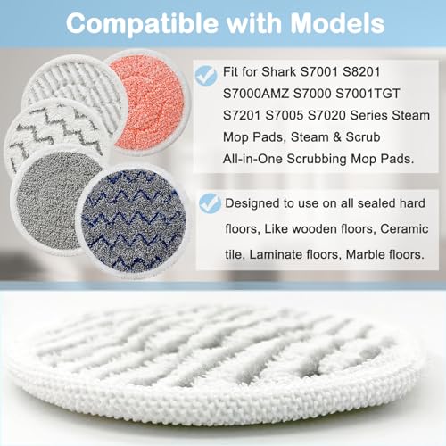 12 Pack Steam Mop Replacement Pads for Shark S7001 S8201 S7201 S7000 Series