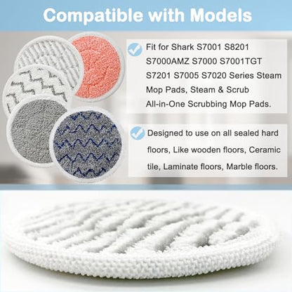 12 Pack Steam Mop Replacement Pads for Shark S7001 S8201 S7201 S7000 Series