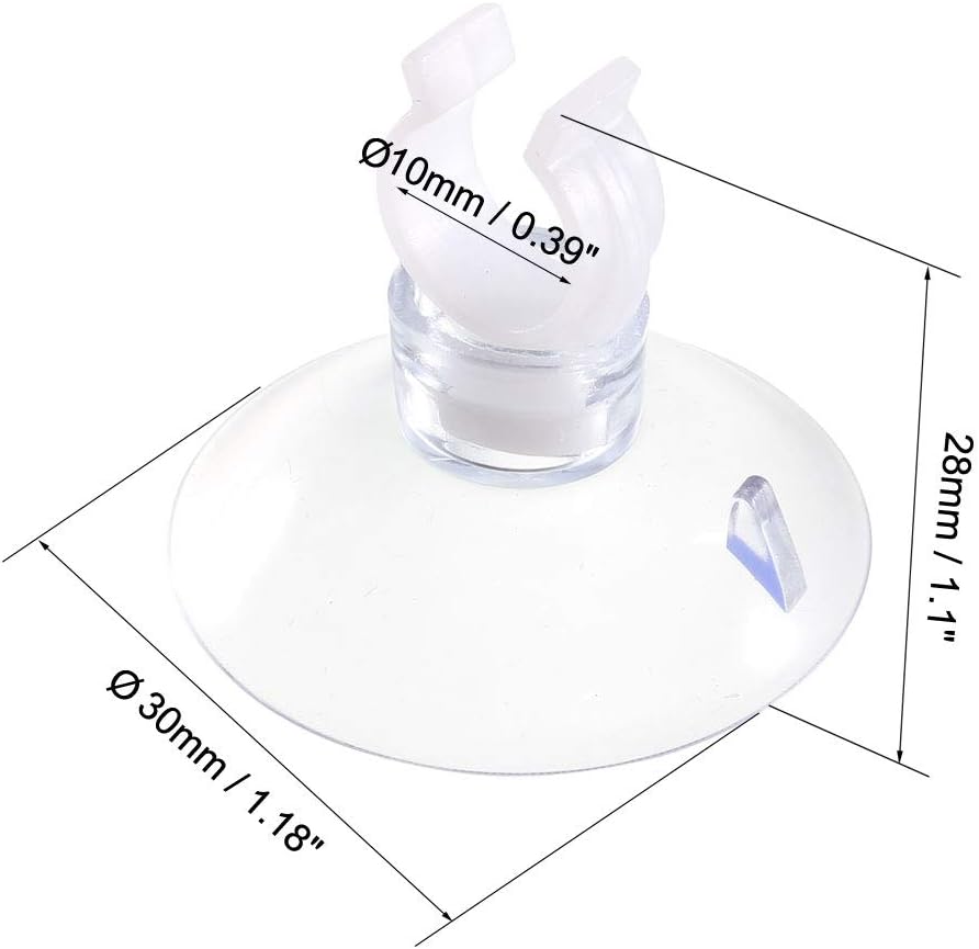 Uxcell Aquarium Suction Cup Clips - Airline Tube Holders for Fish Tank | Clear 10mm, 6 Pcs