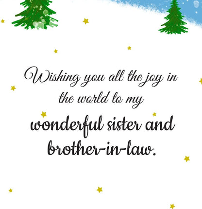 Prime Greetings Christmas Card - Eco-Friendly Design for Sister & Brother-in-Law | 5in x 7.75in, Thick Card Stock