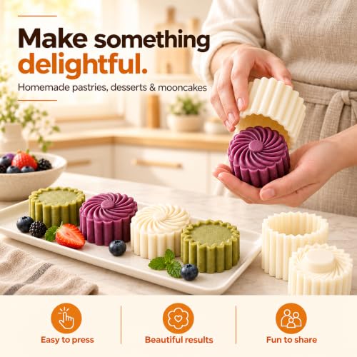 3PCS Double-Ended Pastry & Mooncake Cookie Mold Set - Creative Baking Tools