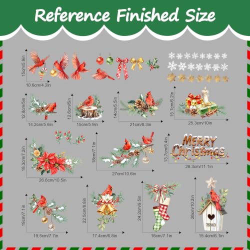 Tanlaby Christmas Window Clings Pine Tree Bird Holiday Decor - Variation: Pine Tree Cardinal Birds