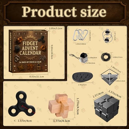 Puzzle Advent Calendar 2026 - Wooden & Metal Brain Teasers for Christmas Gift