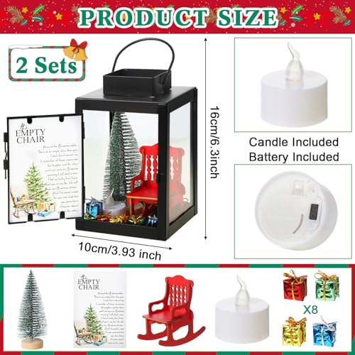 Memorial Lantern Set with LED Candle and Mini Christmas Tree - 26 Pieces - Variation of THIS listing