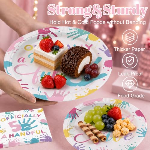 Officially a Handful 5th Birthday Party Decorations - Girl, 16 Pieces, 5th Variation
