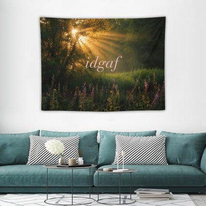 IDGAF Meme Tapestry - 30x40 Inch Wall Hanging for Bedroom Dorm Room College