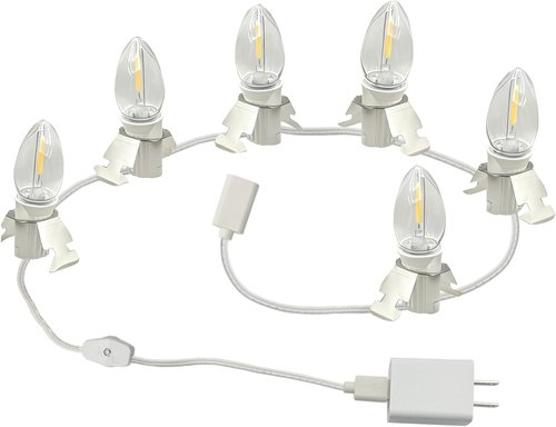 Department 56 USB 5V LED Light Set - 6 Lights for Christmas Village & Halloween Decor | 9.8ft White Cord