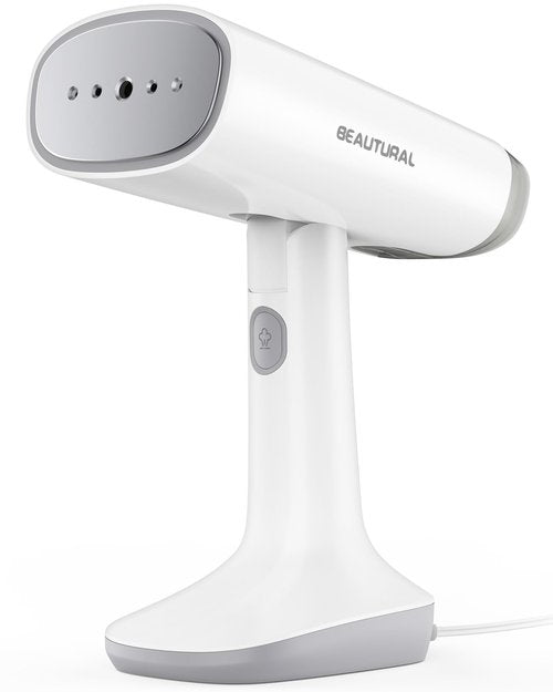 BEAUTURAL Travel Steamer for Clothes with Dual Voltage for Worldwide Use, Foldable Handheld Garment Fabric Wrinkle Remover, Portable Steam Iron, 35 Second Fast Heat-up, 1.9 Pounds