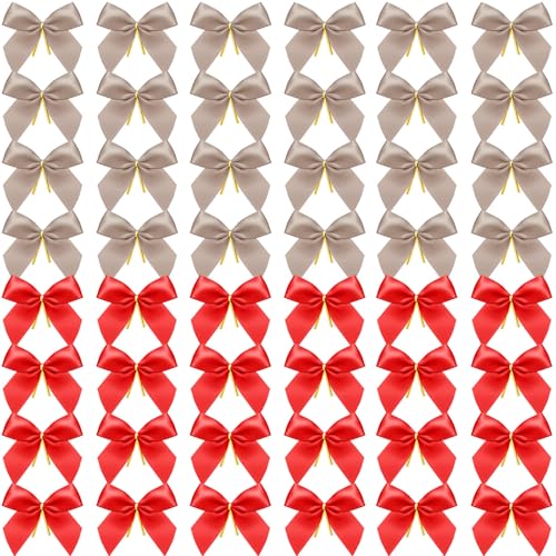 48 Pcs Christmas Ribbon Bows for Gift Wrap & Holiday Decor