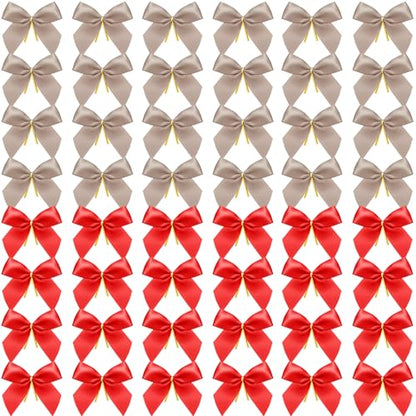 48 Pcs Christmas Ribbon Bows for Gift Wrap & Holiday Decor
