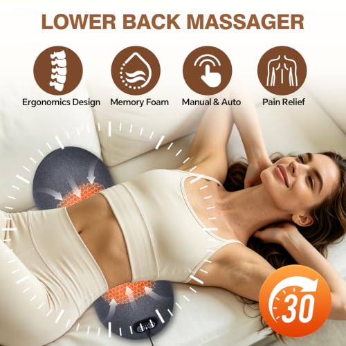 Rechargeable 3-in-1 Back Massager Pillow with Lumbar Support and Cordless Battery
