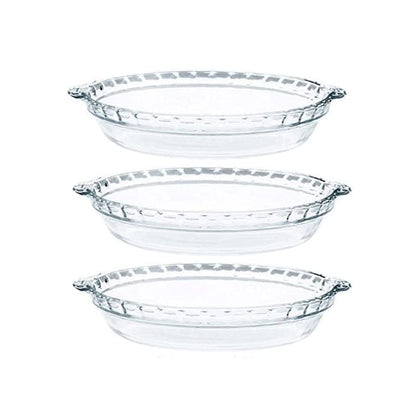 Pyrex - Glass Pie Plates - 3 Pack (9.5 inchex x 1.5 inches)