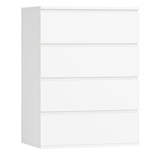 FOTOSOK White Dresser, 4 Drawer Dresser Small Chest of Drawers 23.6L x 15.7W x 31.5H in, Modern White Storage Cabinet with 4 Drawers for Home Office