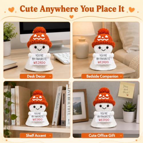 Halloween Boo Basket Stuffers for Him and Her - Crochet Ghost & Funny Gift Set