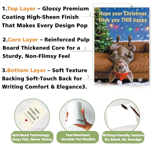 Funny Christmas Card with Dog Santa Hat - Humorous Holiday Greeting Card - WY-477