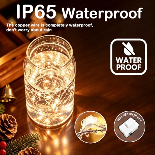 Fairy Lights Battery Operated 2M Warm White 3 Modes - 12 Pack
