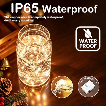 Fairy Lights Battery Operated 2M Warm White 3 Modes - 12 Pack