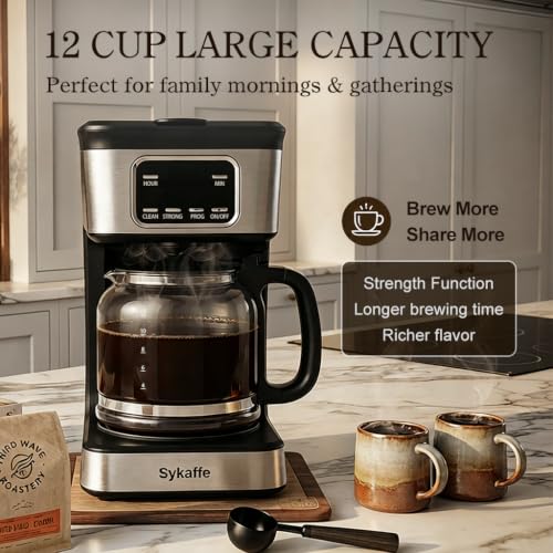 12-Cup Programmable Drip Coffee Maker with 60oz Water Tank