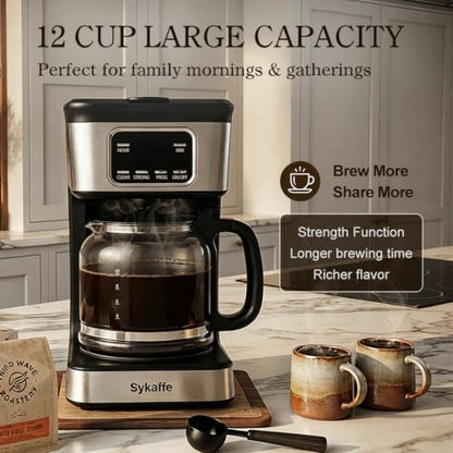 12-Cup Programmable Drip Coffee Maker with 60oz Water Tank