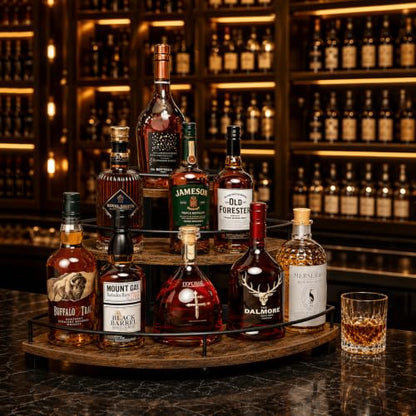 Corner Liquor Bottle Display Shelf - 3-Tier Coffee Syrup Organizer