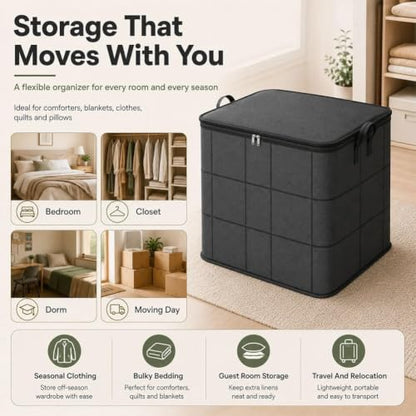 XXL Capacity Foldable Clothing Storage Bags - 2 Pack