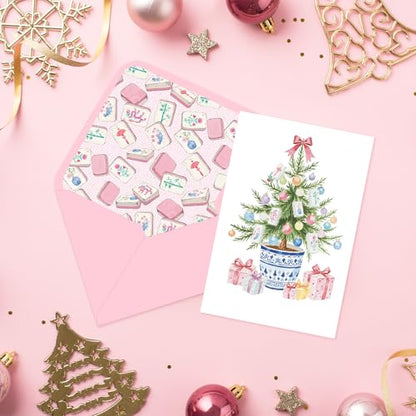 Christmas Greeting Cards with Envelopes and Stickers - 24 Pack 4x6 Inch