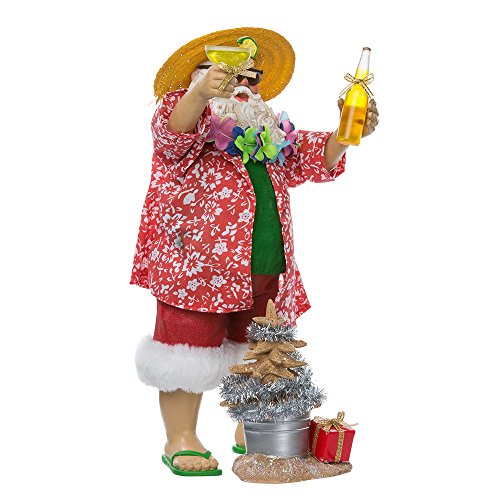 Fabriche Beach Santa Set of 2 - 10-Inch Multicolor Holiday Decor