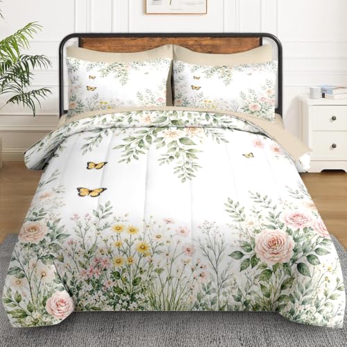 WeCozy Full Size Floral Wildflower Comforter Set - Soft & Cozy Bedding