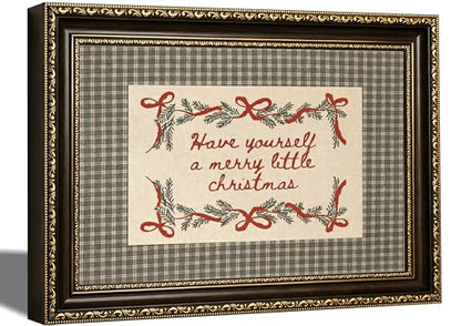 Christmas Canvas Wall Art 16x24in - Have Yourself A Merry Little Christmas Quote, Rustic Farmhouse Decor