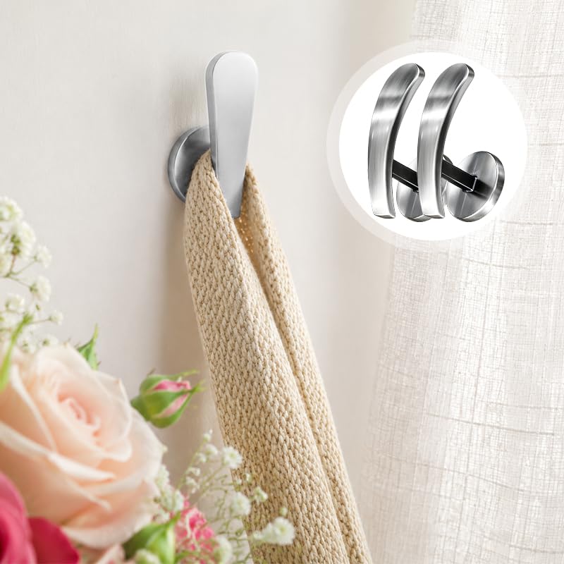 Silver Metal Curtain Holdbacks 2 Pcs - Modern Tieback Hooks for Curtains