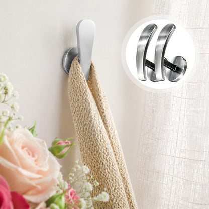 Silver Metal Curtain Holdbacks 2 Pcs - Modern Tieback Hooks for Curtains
