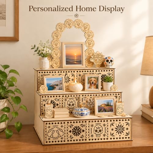 DIY Wooden Day of the Dead Ofrenda Altar Display Kit - Personalize & Decorate