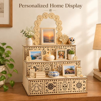 DIY Wooden Day of the Dead Ofrenda Altar Display Kit - Personalize & Decorate