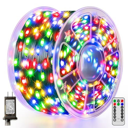 Multicolored Christmas String Lights 1200 LED 394FT Waterproof with 8 Modes & Timer