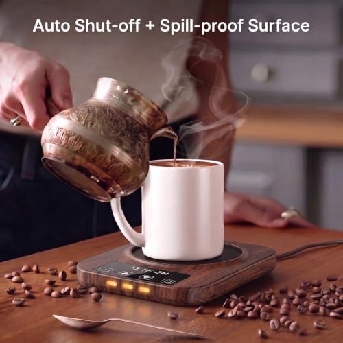 Electric Coffee Mug Warmer with 9 Temperature Settings Large Heating Plate Auto Shut Off