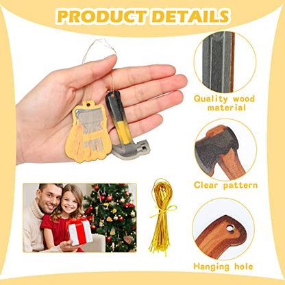 60Pcs Construction Tool Christmas Ornaments Set for Holiday Decor