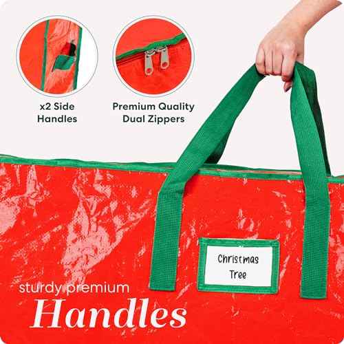 Handy Laundry, Christmas Tree Storage Bag - Stores 7.5 Foot Artificial Xmas Holiday Tree, Durable Waterproof Material, Zippered Bag, Carry Handles. Protects Against Dust, Insects and Moisture.