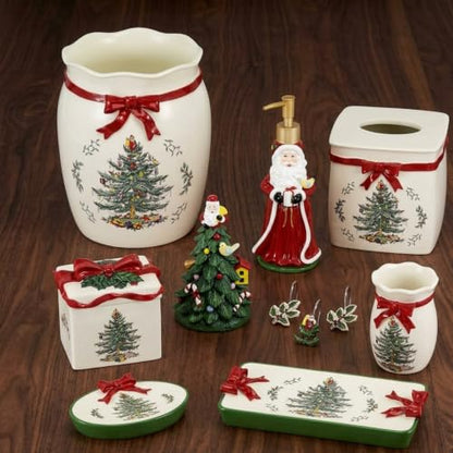 Red Christmas Tumbler Cup for Makeup Brushes, Razors & More - Spode Holiday Collection