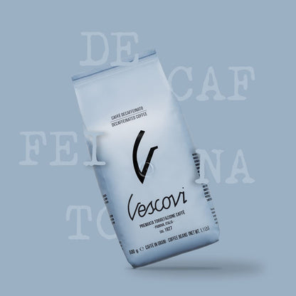 V Vescovi Decaffeinated Espresso Beans | Premium Decaf Italian Espresso Beans | Medium Roast | 1.1 lb/500g