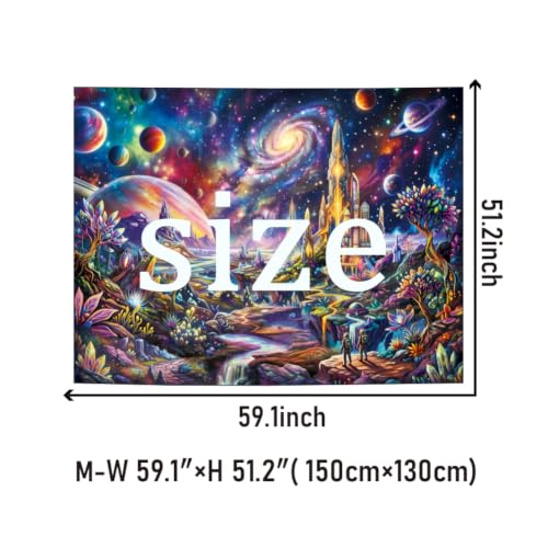 UV Reactive Galaxy Space Tapestry Wall Hanging 59x51in - Starry Sky Universe