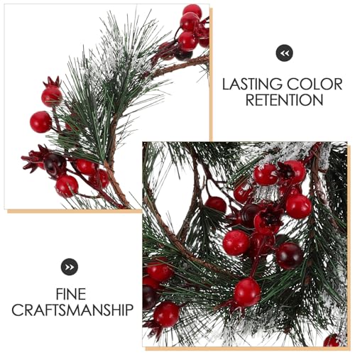 Christmas Candle Wreath Rings Set with Red Pomegranate Holiday Decor