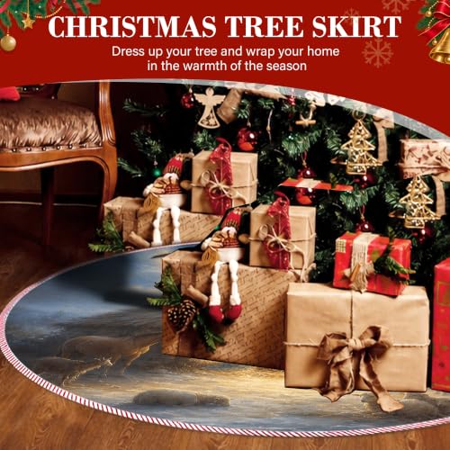 Christmas Tree Skirt 36 Inch Nativity Religious Holiday Decor