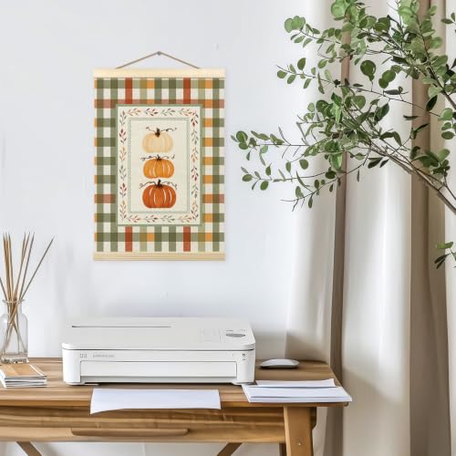 Fall Colorful Pumpkin Wall Art Poster with Frame 12x16 Inch Home Decor
