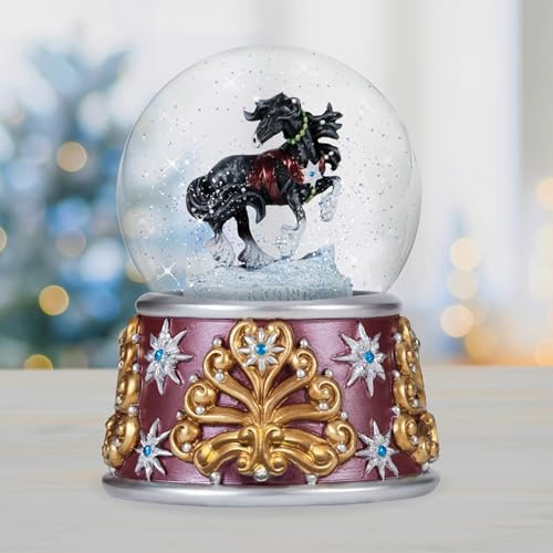 Musical Snow Globe with Horse & Jingle Bells - Holiday Keepsake