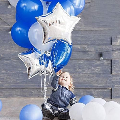 Blue Star Foil Balloons by [Brand Name] - 24 Pcs Mylar Balloons for Baby Showers & Gender Reveals